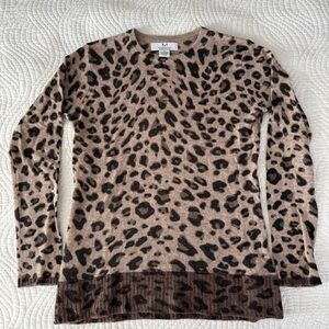 Magaschoni Cashmere Animal Print Sweater - Tan and Black